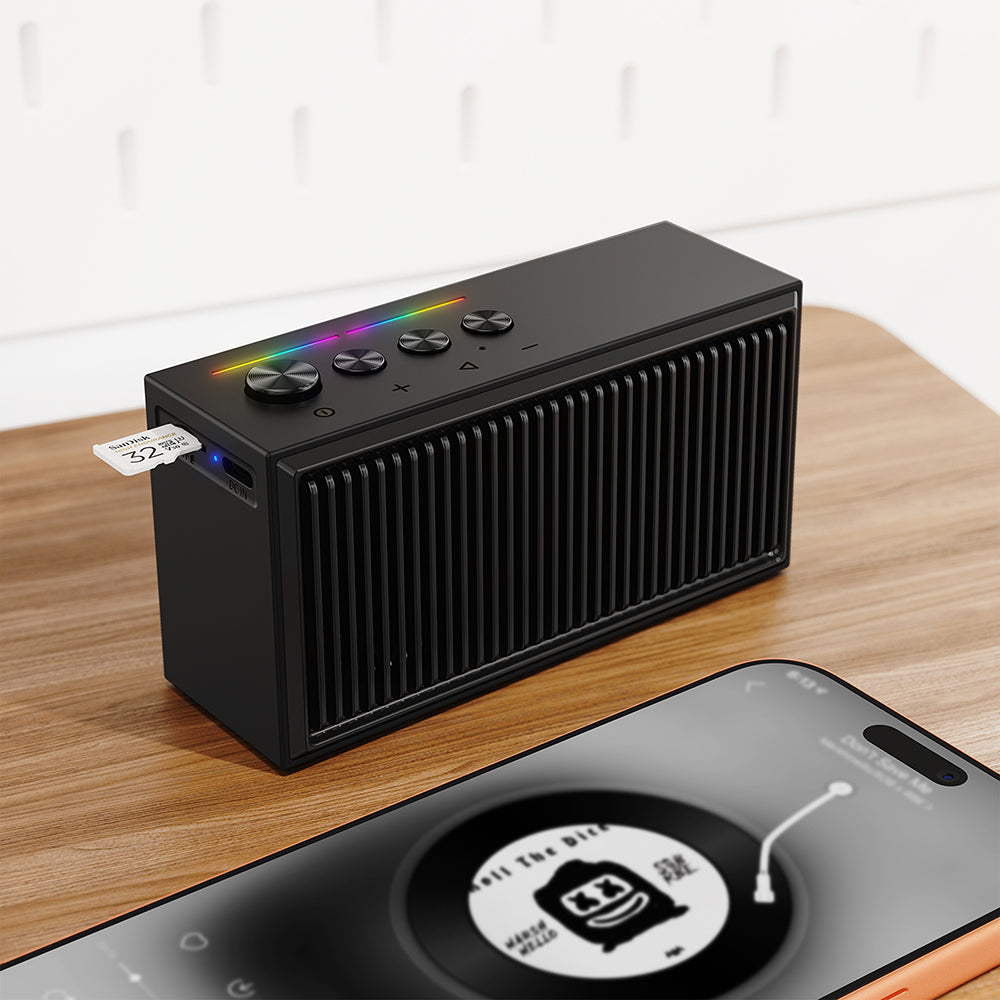 Bluetooth-högtalare Acefast K9 Go, 7W, TWS, RGB, Vattentät, Svart