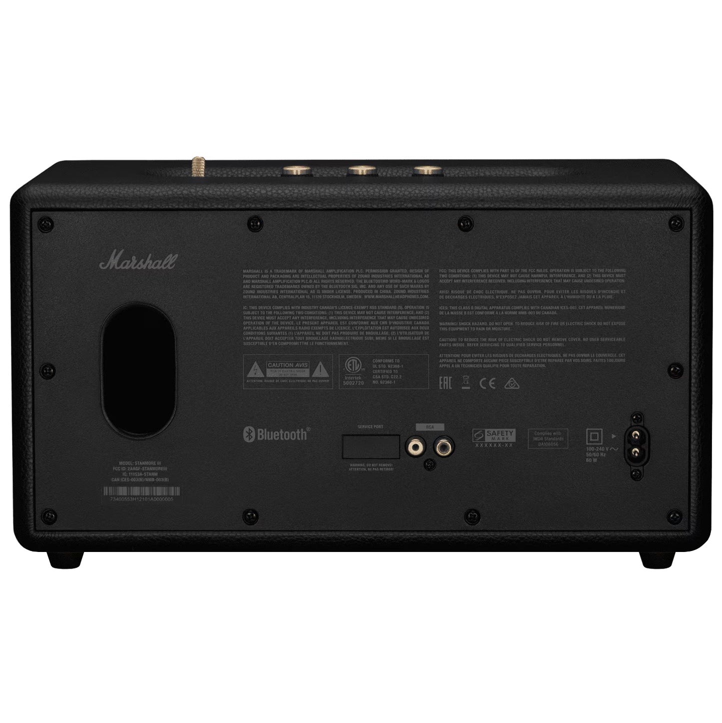 Marshall Stanmore III Bluetooth-högtalare, 80W, Svart