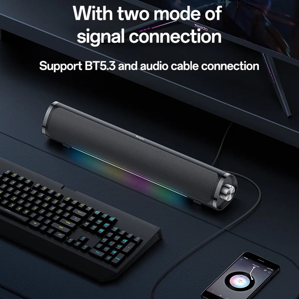Bluetooth-högtalare Yesido YSW27, 10W, RGB, Svart