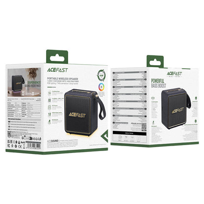 Bärbar Bluetooth-högtalare Acefast K3 Nano, 1 x 30W - 1 x 16W, RGB, Vattentät, Svart