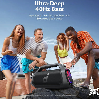 Bärbar Bluetooth-högtalare Anker SoundCore Boom 2 Plus, 140W, TWS, RGB, Vattentät, Svart A3134011