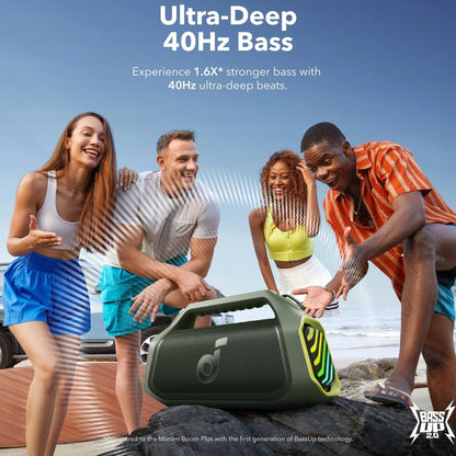 Bärbar Bluetooth-högtalare Anker SoundCore Boom 2 Plus, 140W, TWS, RGB, Vattentät, Grön A3134061
