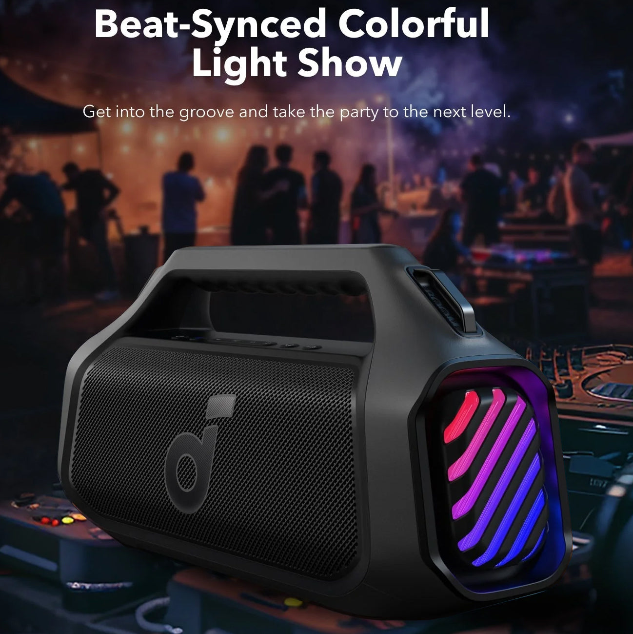 Bärbar Bluetooth-högtalare Anker SoundCore Boom 2 Plus, 140W, TWS, RGB, Vattentät, Svart A3134011