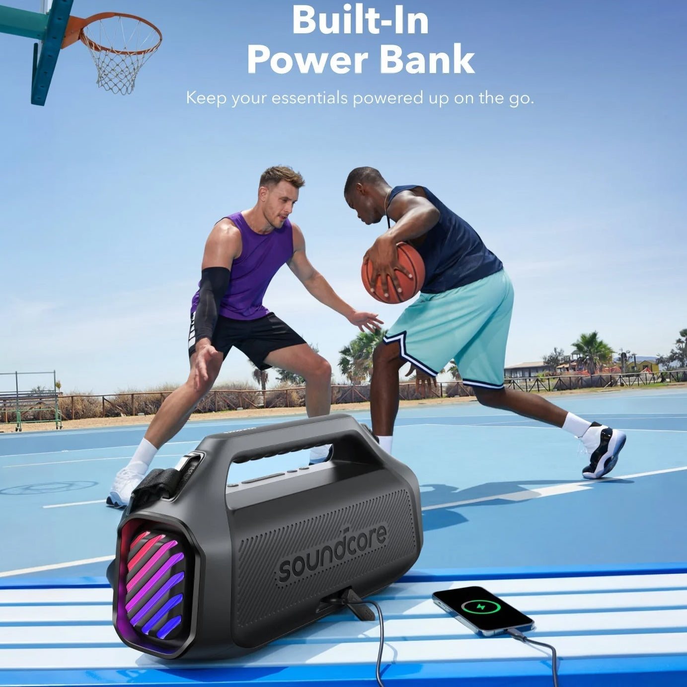 Bärbar Bluetooth-högtalare Anker SoundCore Boom 2 Plus, 140W, TWS, RGB, Vattentät, Svart A3134011