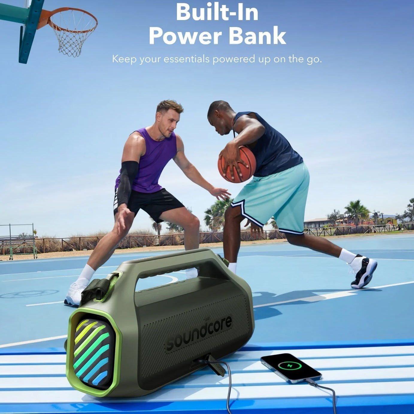 Bärbar Bluetooth-högtalare Anker SoundCore Boom 2 Plus, 140W, TWS, RGB, Vattentät, Grön A3134061