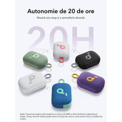 Bärbar Bluetooth-högtalare Anker SoundCore Select 4 Go, 5W, TWS, Vattentät, Lila A31X10Q1