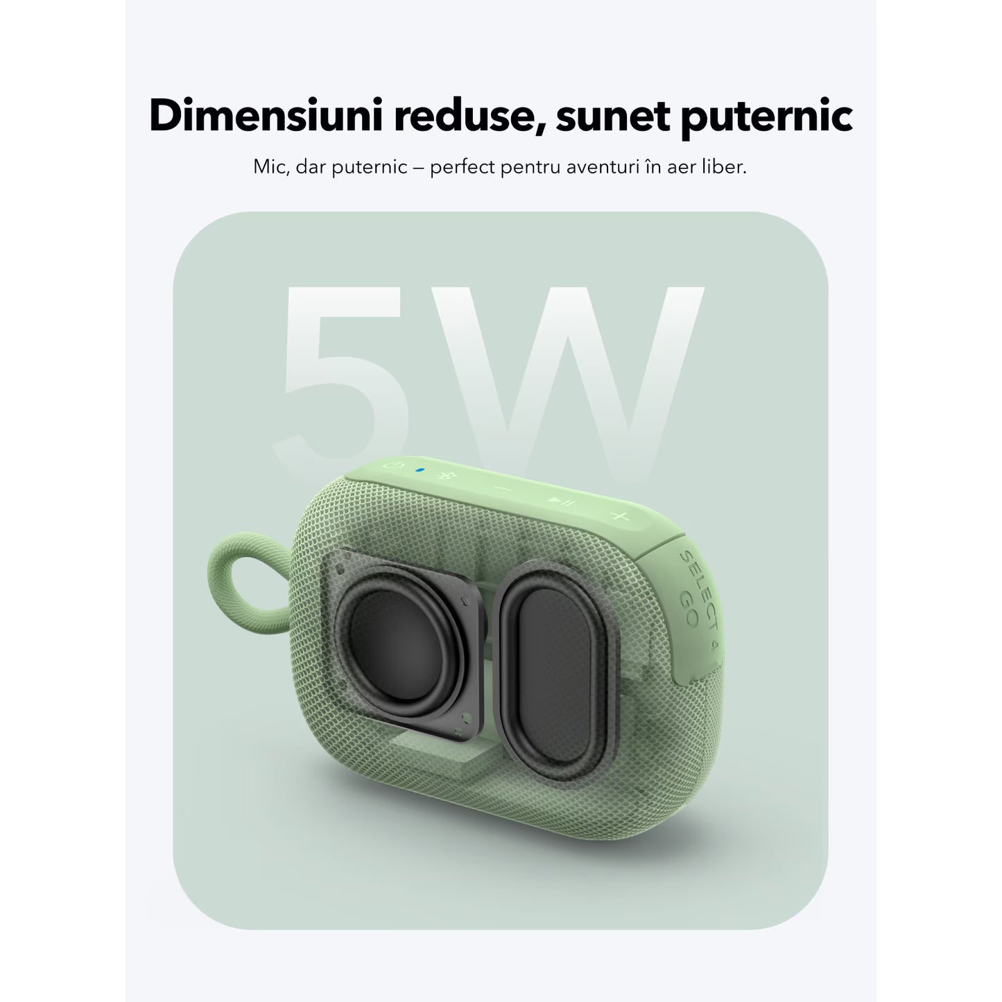 Bärbar Bluetooth-högtalare Anker SoundCore Select 4 Go, 5W, TWS, Vattentät, Grön A31X1061