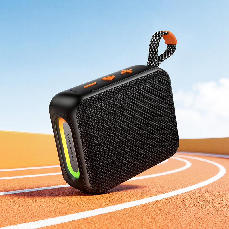 Borofone BR106 Felicitous bärbar Bluetooth-högtalare, 8 W, TWS, RGB, svart
