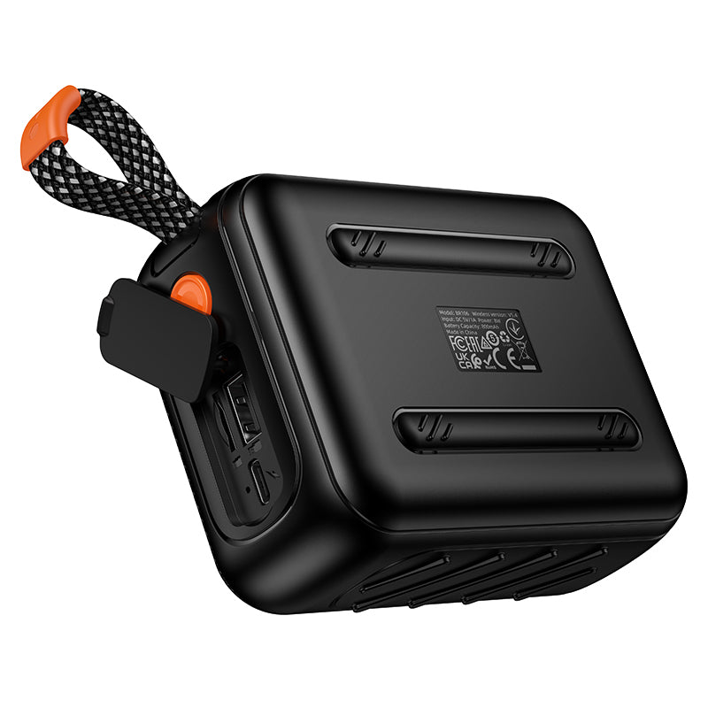 Borofone BR106 Felicitous bärbar Bluetooth-högtalare, 8 W, TWS, RGB, svart