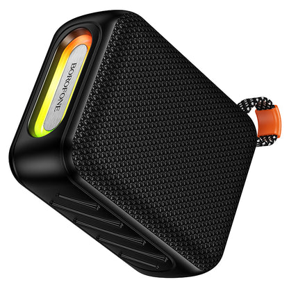 Borofone BR106 Felicitous bärbar Bluetooth-högtalare, 8 W, TWS, RGB, svart