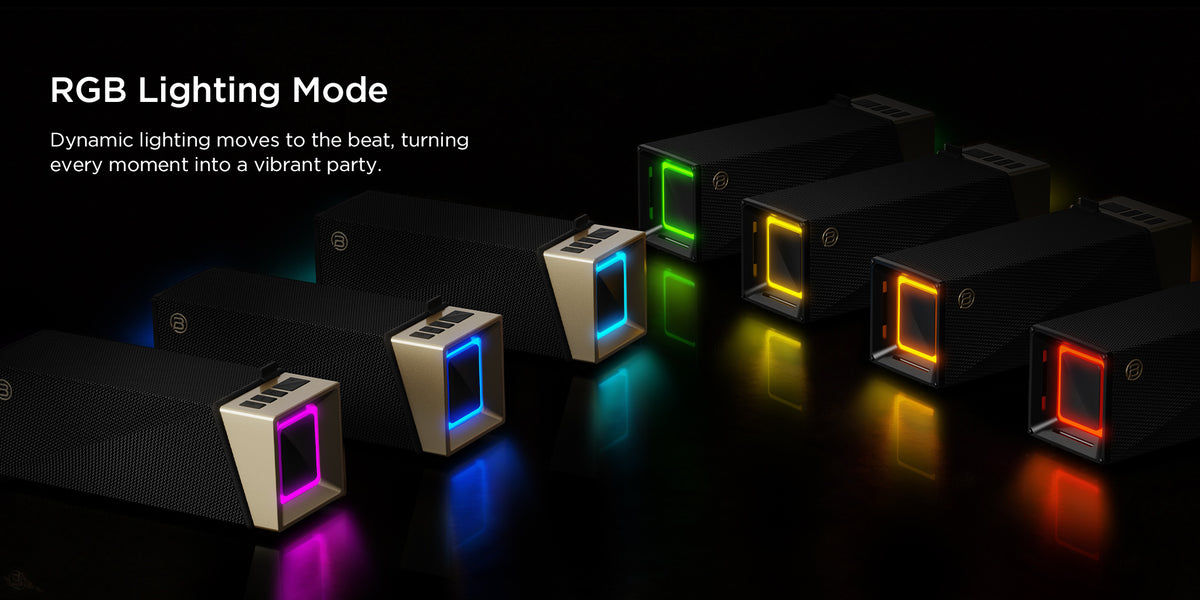Bärbar Bluetooth-högtalare Bugani Brief TT, 60W, RGB, Vattentät, Svart Guld