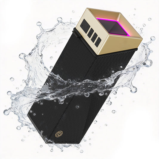 Bärbar Bluetooth-högtalare Bugani Brief TT, 60W, RGB, Vattentät, Svart Guld