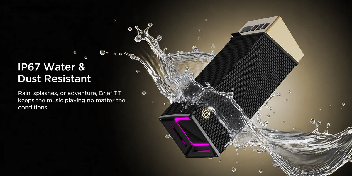 Bärbar Bluetooth-högtalare Bugani Brief TT, 60W, RGB, Vattentät, Svart Guld