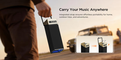 Bärbar Bluetooth-högtalare Bugani Brief TT, 60W, RGB, Vattentät, Svart Guld