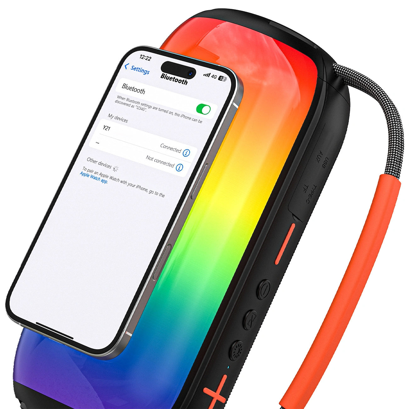 Bärbar Bluetooth-högtalare Dudao Y21, 2 x 5W, TWS, RGB, Svart