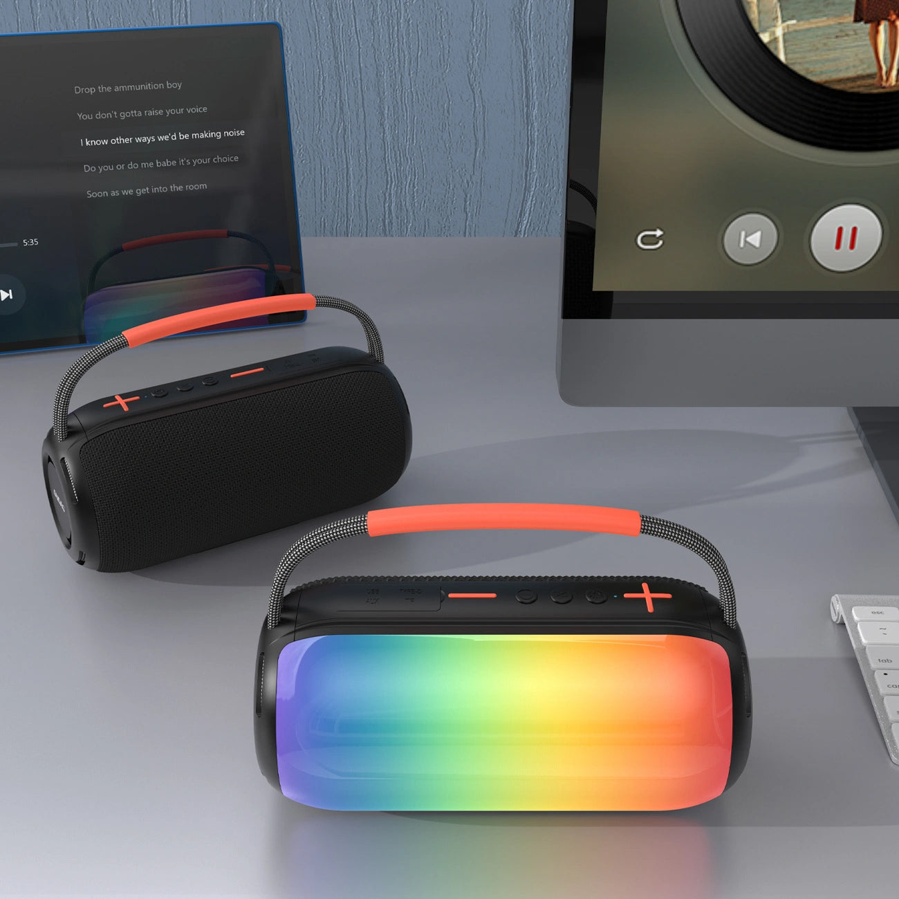 Bärbar Bluetooth-högtalare Dudao Y21, 2 x 5W, TWS, RGB, Svart