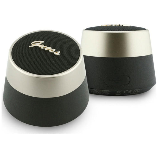 Bärbar Bluetooth-högtalare Guess Script Metal Logo, 5W, TWS, Svart