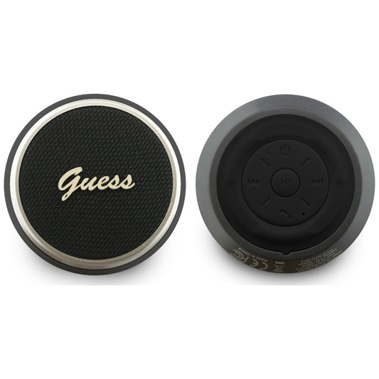Bärbar Bluetooth-högtalare Guess Script Metal Logo, 5W, TWS, Svart