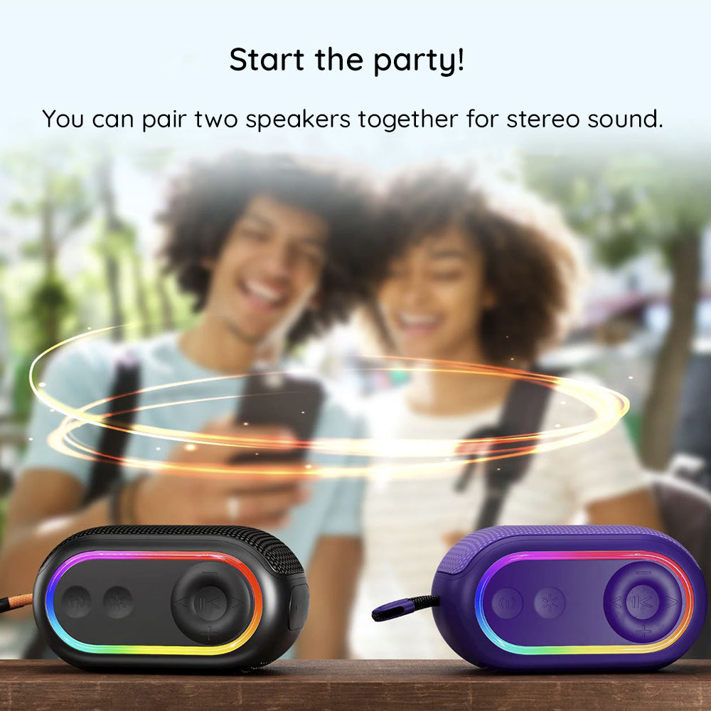 Bärbar Bluetooth-högtalare HAVIT SK809BT, 7W, RGB, Vattentät, Lila