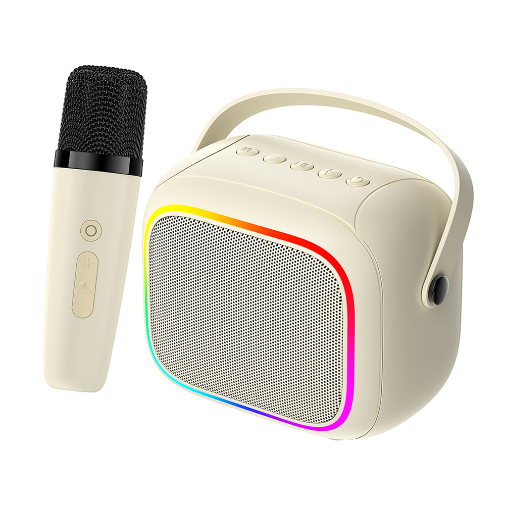 Bärbar Bluetooth-högtalare HAVIT SK818BT Karaoke, 5W, RGB, Vattentät, Beige