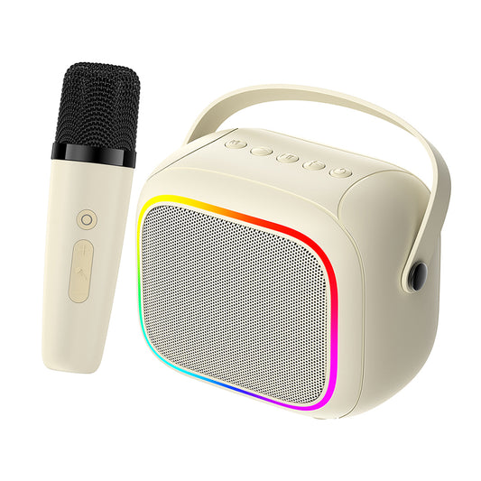 Bärbar Bluetooth-högtalare HAVIT SK818BT Karaoke, 5W, RGB, Vattentät, Beige