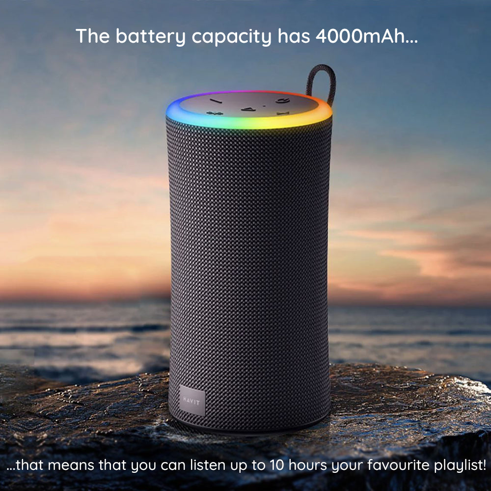 Bärbar Bluetooth-högtalare HAVIT SK833BT, 2 x 10W, RGB, Vattentät, Svart