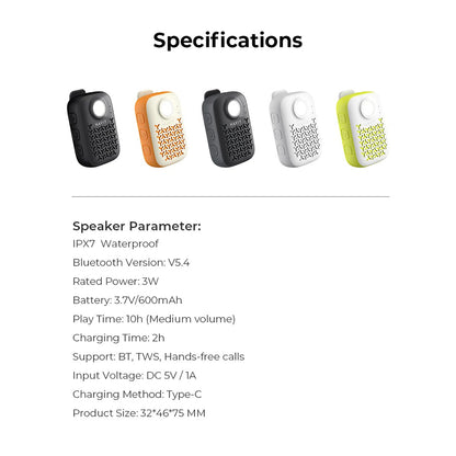 Bärbar Bluetooth-högtalare HAVIT SK868BT, 5W, Vattentät, Svart