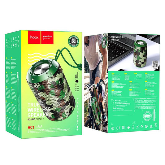 Bärbar Bluetooth-högtalare HOCO HC1, 5W, TWS, Vattentät, Kamouflage