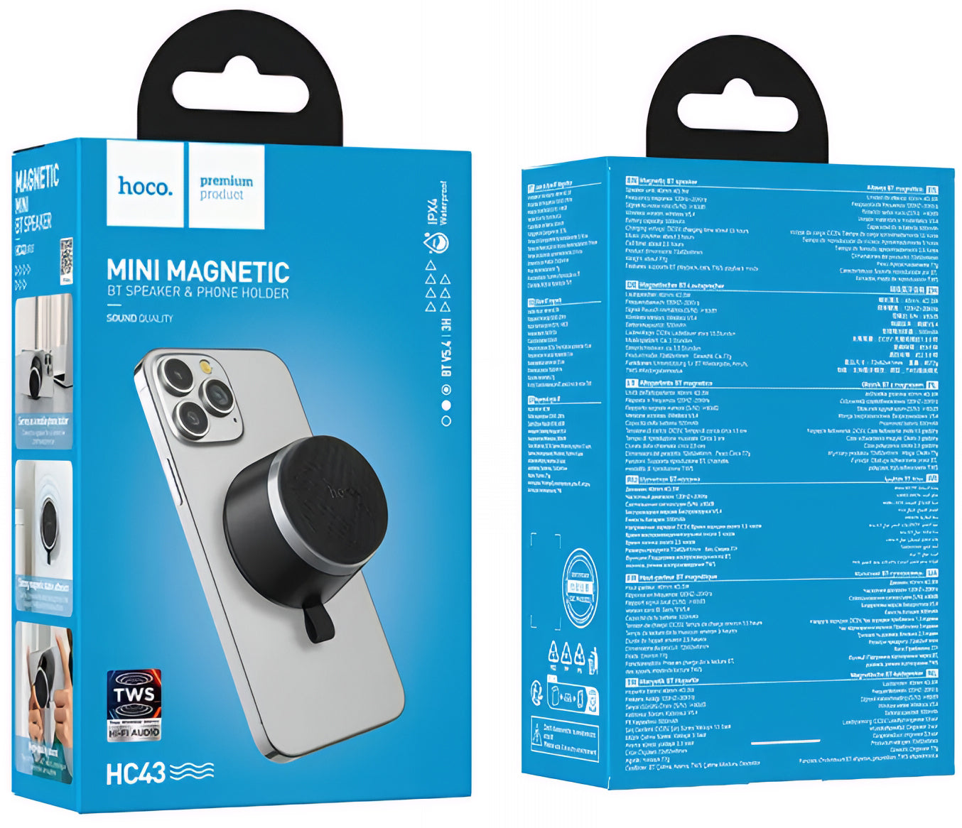 Bärbar Bluetooth-högtalare HOCO HC43 Mini Magnetic, 8W, TWS, Svart