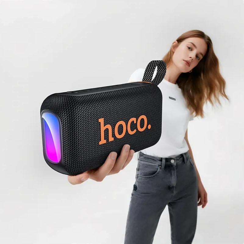 Bärbar Bluetooth-högtalare HOCO HC32, 2 x 10W, TWS, RGB, Svart