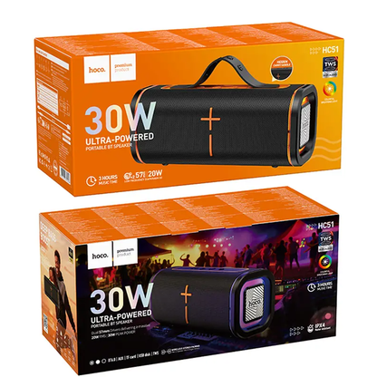 Bärbar Bluetooth-högtalare HOCO HC51, 30W, TWS, RGB, Svart