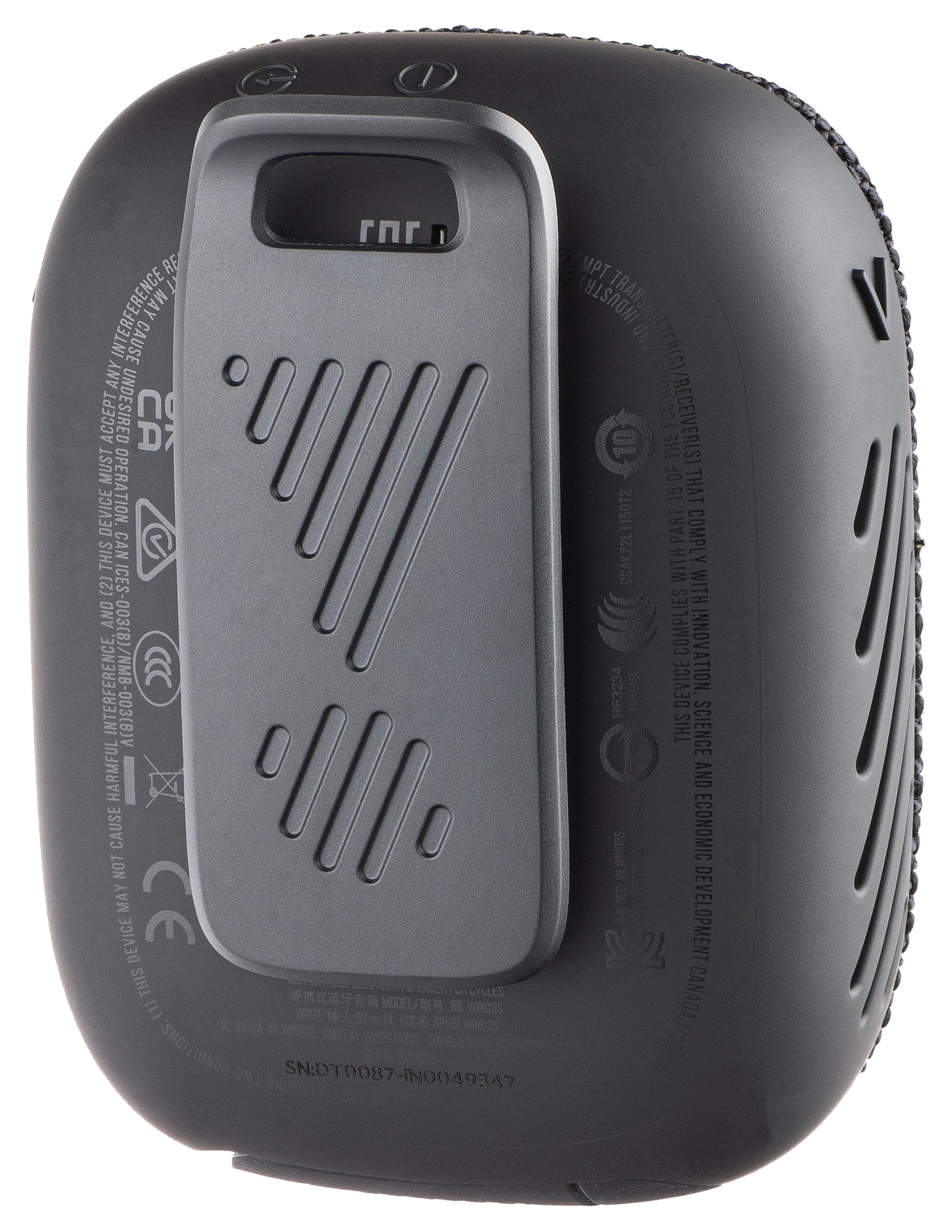 JBL Wind 3 Portable Bluetooth Speaker, 5W, Waterproof, Black JBLWIND3