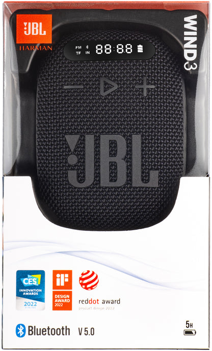 JBL Wind 3 Portable Bluetooth Speaker, 5W, Waterproof, Black JBLWIND3