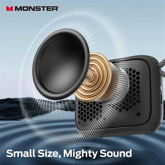 Monster S520 bärbar Bluetooth-högtalare, 5W, TWS, RGB, vattentät, svart