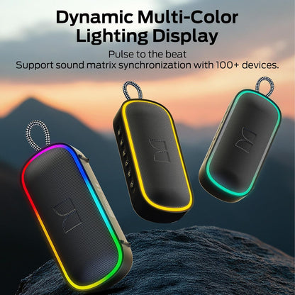 Bärbar Bluetooth-högtalare Monster S150 Plus, 40W, TWS, RGB, Vattentät, Svart