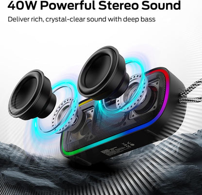 Bärbar Bluetooth-högtalare Monster S150 Plus, 40W, TWS, RGB, Vattentät, Svart