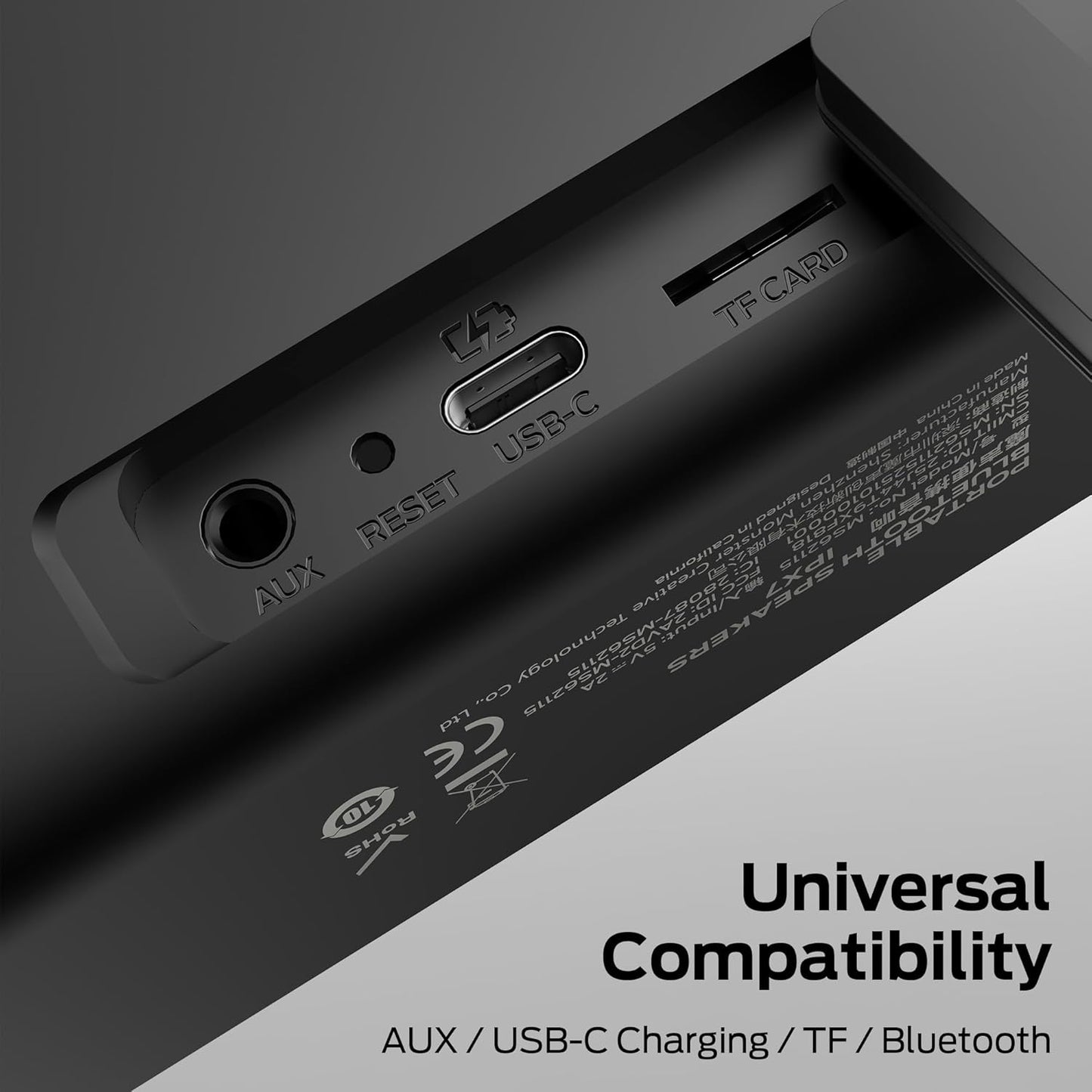 Bärbar Bluetooth-högtalare Monster S150 Plus, 40W, TWS, RGB, Vattentät, Svart