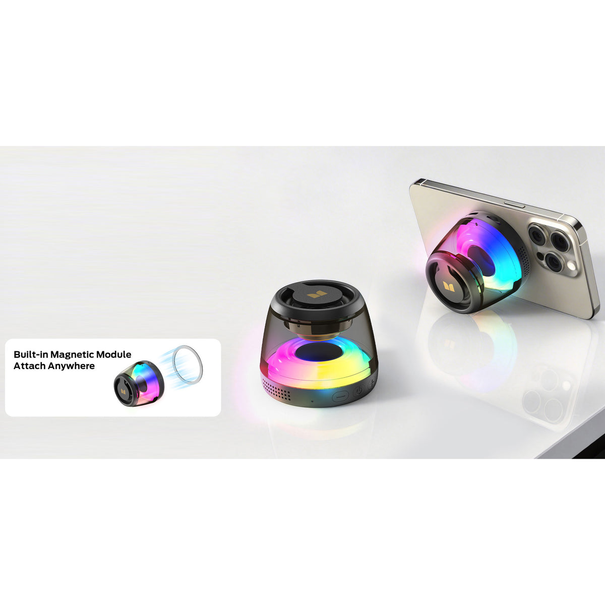 Monster Mag Flux bärbar Bluetooth-högtalare, 5W, TWS, RGB, svart