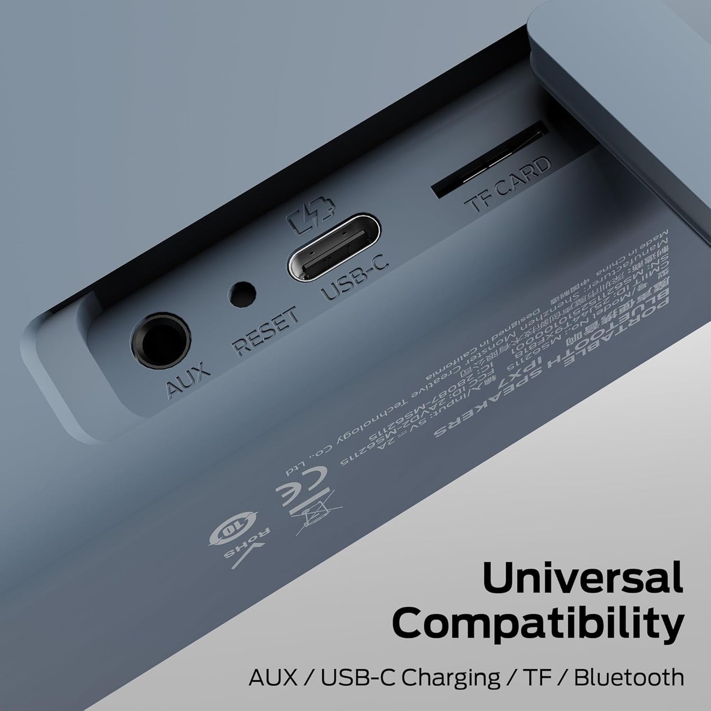 Monster S150 Plus bärbar Bluetooth-högtalare, 40W, TWS, RGB, vattentät, blå