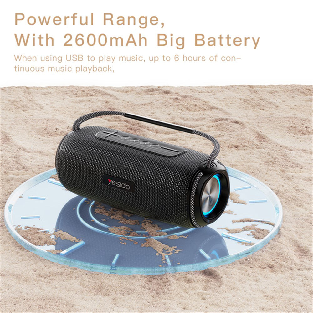 Bärbar Bluetooth-högtalare Yesido YSW11, 40W, RGB, Vattentät, Svart