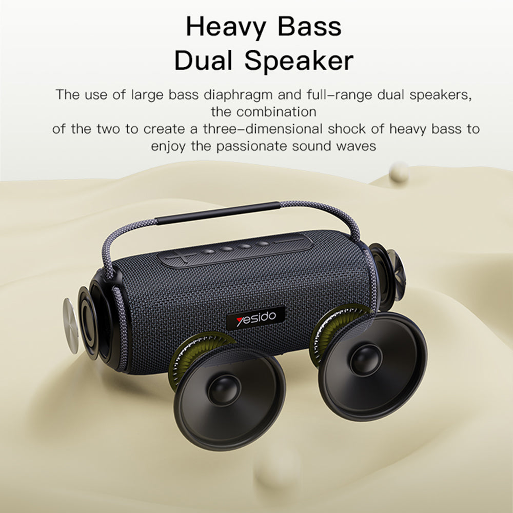 Bärbar Bluetooth-högtalare Yesido YSW11, 40W, RGB, Vattentät, Svart