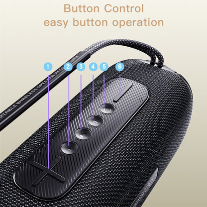 Bärbar Bluetooth-högtalare Yesido YSW11, 40W, RGB, Vattentät, Svart