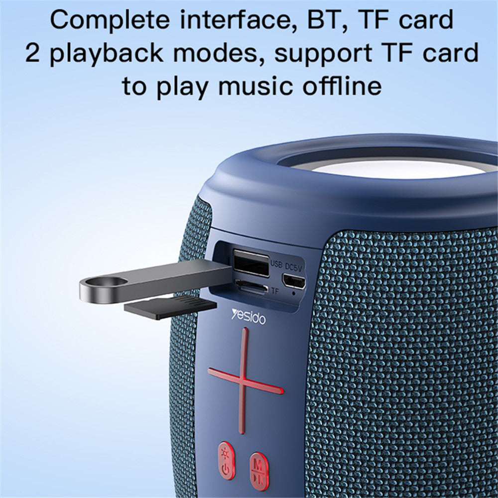 Bärbar Bluetooth-högtalare Yesido YSW14, 5W, RGB, Blå