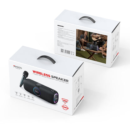 Bluetooth-högtalare Yesido YSW21 Karaoke, 120W, RGB, Vattentät, Svart
