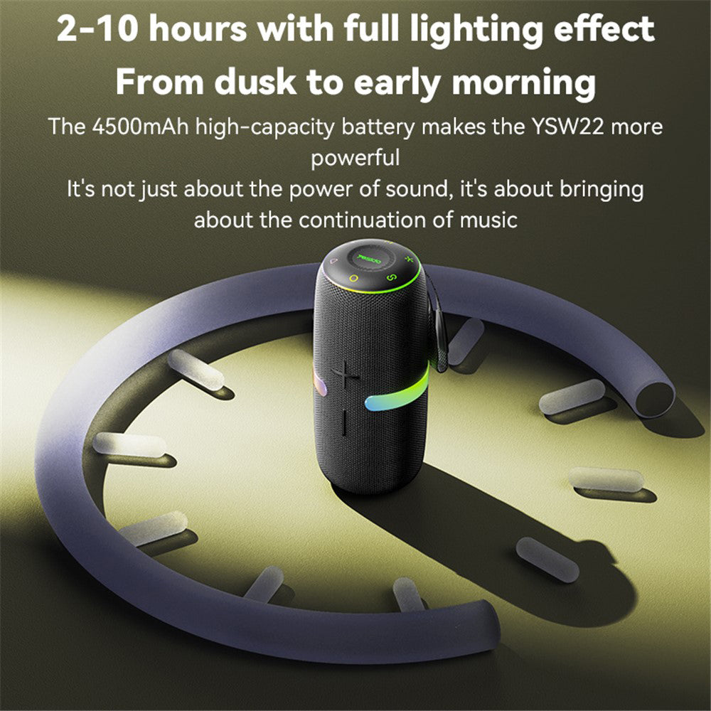 Bärbar Bluetooth-högtalare Yesido YSW22, 30W, RGB, Vattentät, Svart