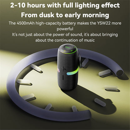 Bärbar Bluetooth-högtalare Yesido YSW22, 30W, RGB, Vattentät, Svart