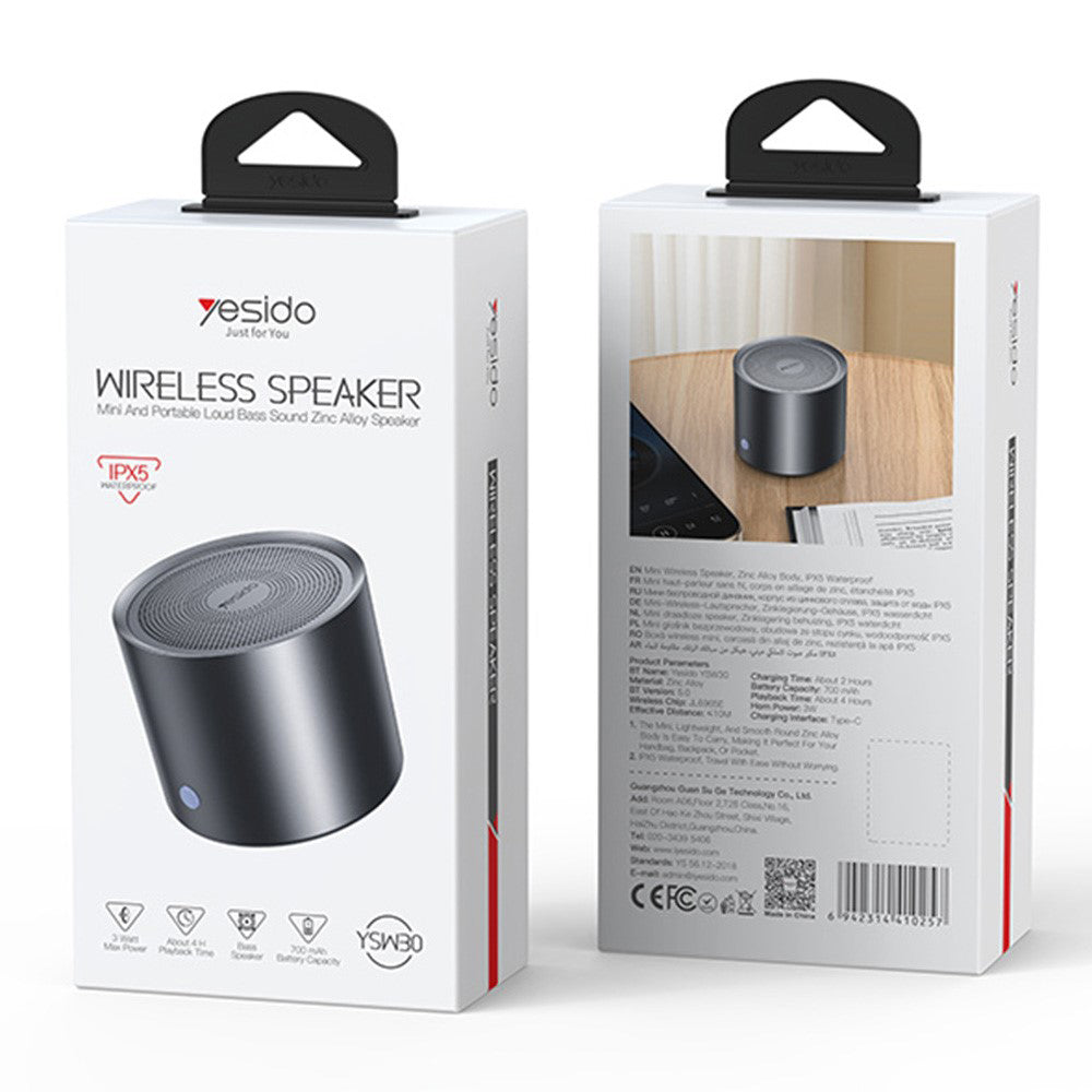Bluetooth-högtalare Yesido YSW30, 3W, Vattentät, Svart