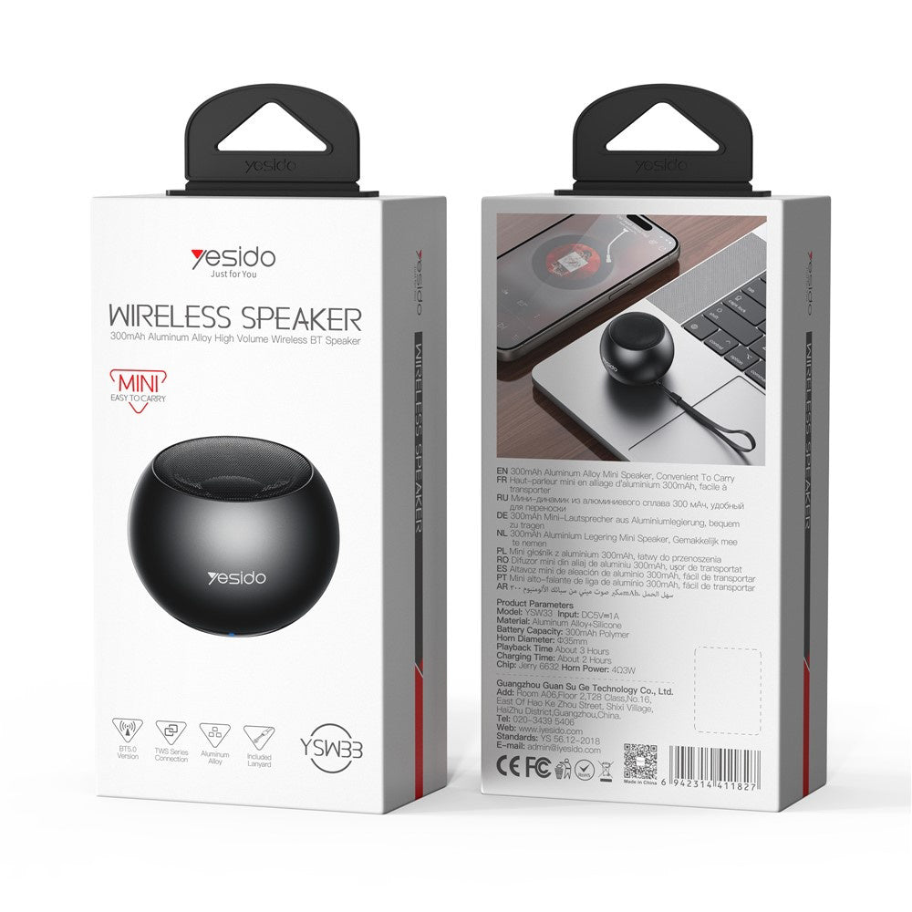 Bluetooth-högtalare Yesido YSW33, 3W, Svart