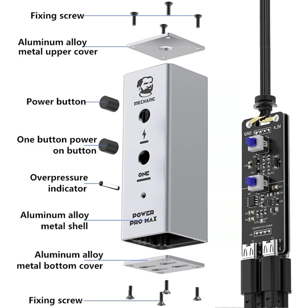 Mechanic Power Pro Max Strömkabel för Apple iPhone 6 - 13 Pro Max Series