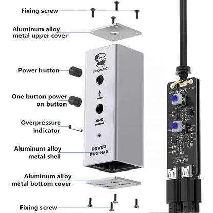 Mechanic Power Pro Max Strömkabel för Apple iPhone 6 - 13 Pro Max Series